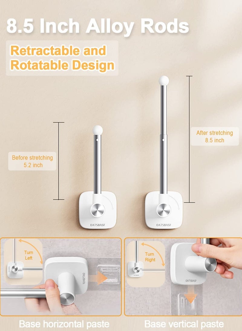 joyzzz Curtain Holder,Self Adhesive Curtain Tieback Hooks, Retractable and Rotatable L Shaped Curtain Hooks, Nordic Style Decorative for Home Bedroom, Office, White - Image 5