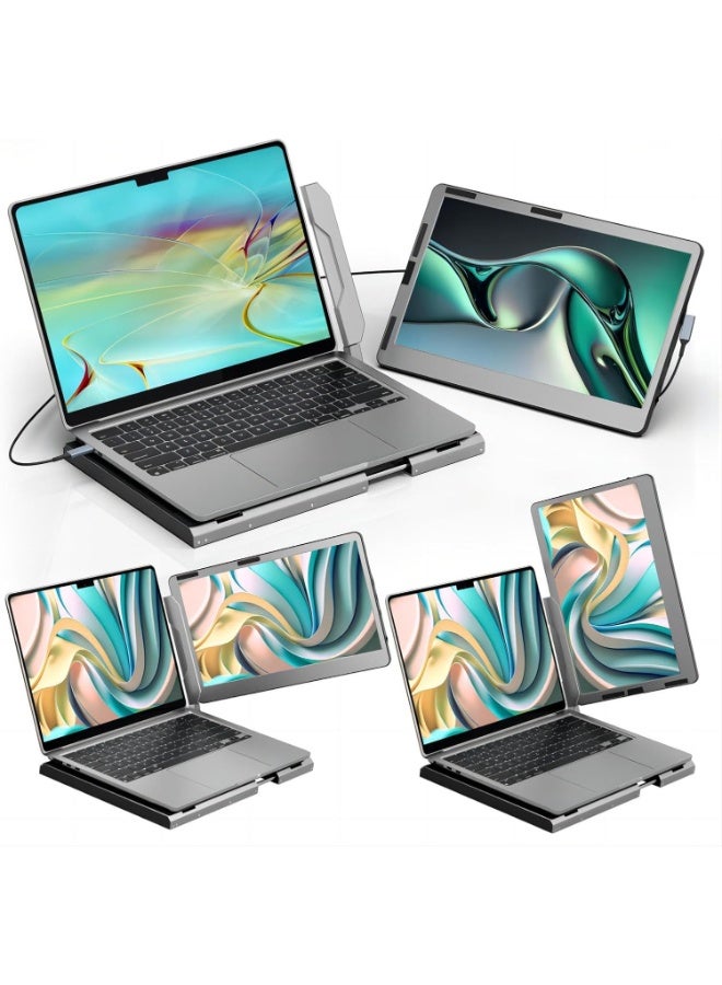 14" Portable Laptop Screen Extender, 1080P FHD IPS Monitor with 360° Rotation, Dual Display for Mac/Windows/Chrome/PC, HDMI & USB Plug and Play - Image 1