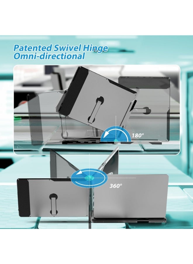 14" Portable Laptop Screen Extender, 1080P FHD IPS Monitor with 360° Rotation, Dual Display for Mac/Windows/Chrome/PC, HDMI & USB Plug and Play - Image 3