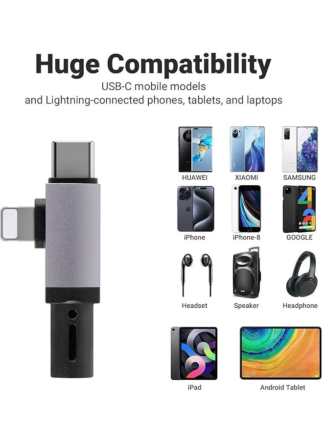 erorex - Lightning And Usb C To 3.5Mm Headphone Jack Adapter Usb C And Lightning To Aux Adapter For Headphone Jack For Iphone 16 15 14 13 Pro Max Galaxy S24 S23 Pixel Ipad - Image 1