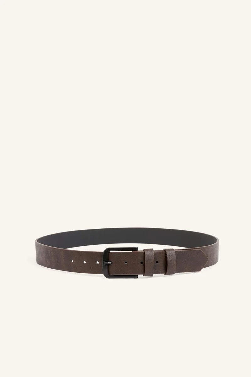 ديفاكتو Man Rectangle Clasp Faux Leather Classic Belt