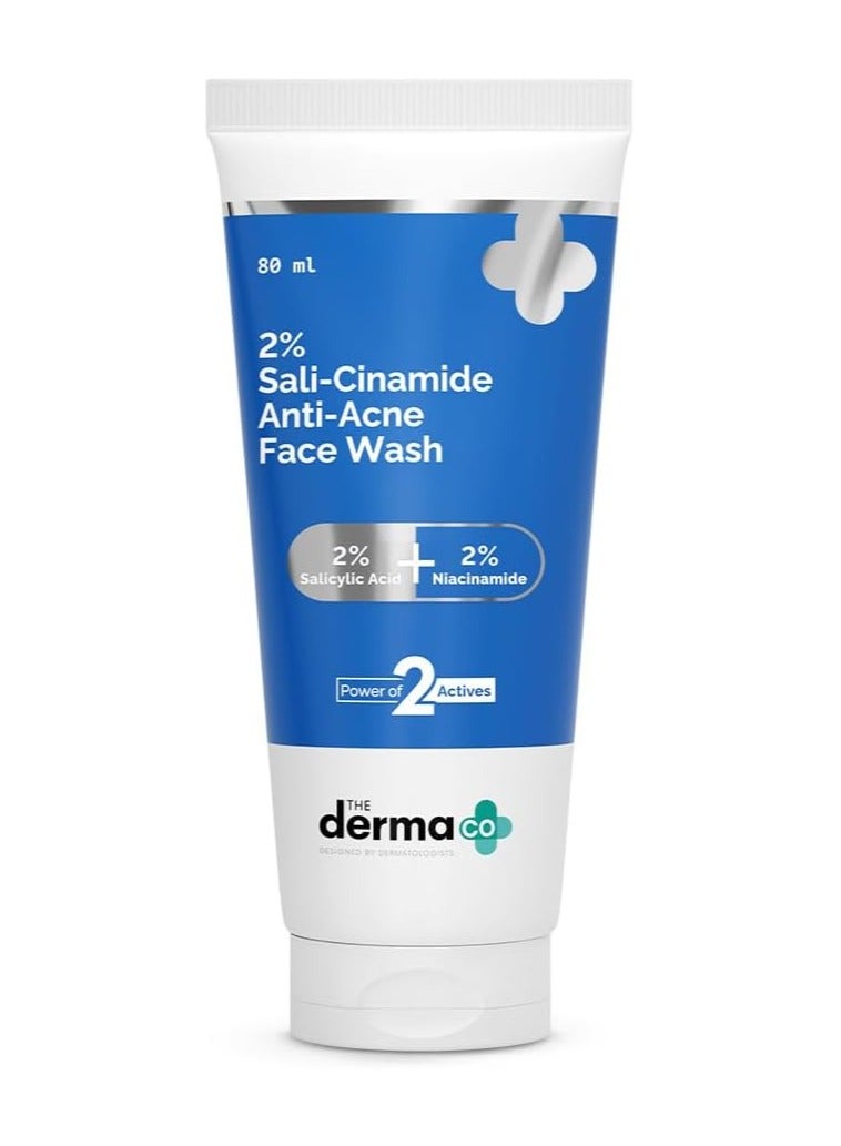 The Derma Co Sali-Cinamide Anti-Acne Face Wash with 2% Salicylic Acid & 2% Niacinamide - 80ml - Image 1