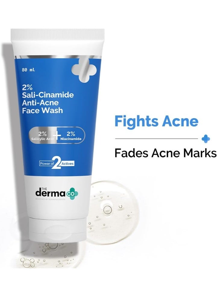 The Derma Co Sali-Cinamide Anti-Acne Face Wash with 2% Salicylic Acid & 2% Niacinamide - 80ml - Image 2