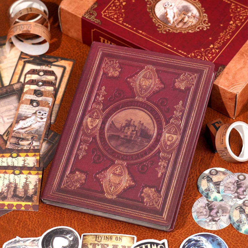 Funto Scrapbooking Kit (185 PCS), Medieval Chapter- Magic Books, Perfect for Bullet Scrapbooking Materials, Planner DIY Craft Collage - Image 3