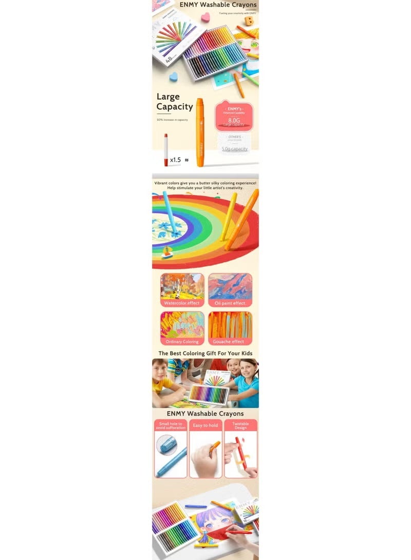 العدو أقلام تلوين أكريليك سائلة مباشرة ENMY – 48 لونًا نابضًا بالحياة مع درجات بشرة | أقلام طلاء احترافية للقماش، الخشب، الزجاج، السيراميك، الورق، الصخور والأعمال اليدوية | تدفق حبر ثابت وسعة كبيرة | مثالية للفنانين والهواة والهدايا - Image 2