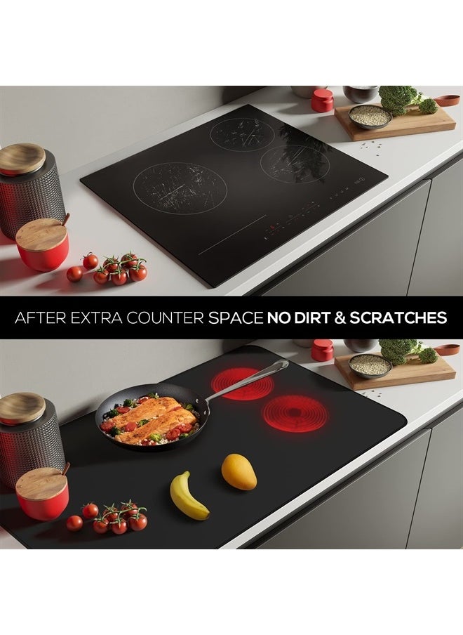 FLASLD - Fireproof and Waterproof Stove Top Covers, 21×36 inch Electric Stove Cover Mat, Glass Top Stove Cover - Ceramic Glass Cooktop Protector - Flat Top Oven Cover, Black Without Logo - Image 1