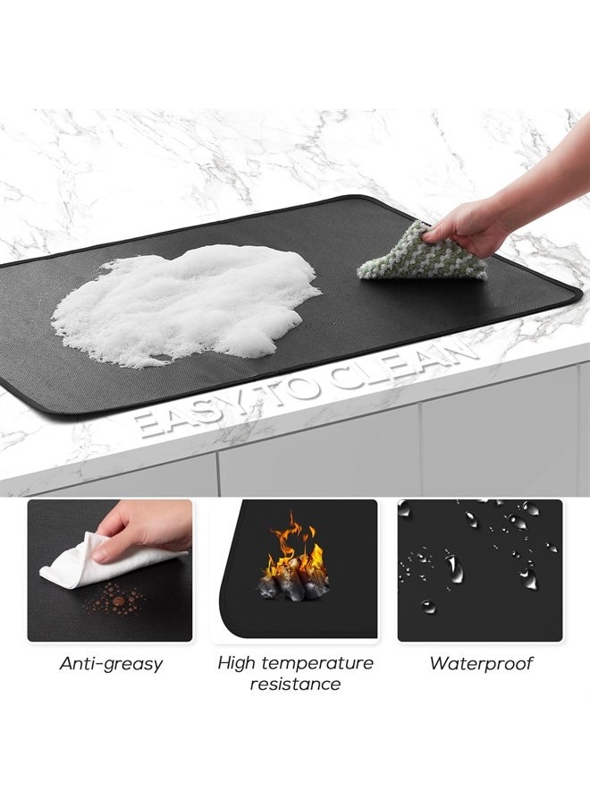 FLASLD - Fireproof and Waterproof Stove Top Covers, 21×36 inch Electric Stove Cover Mat, Glass Top Stove Cover - Ceramic Glass Cooktop Protector - Flat Top Oven Cover, Black Without Logo - Image 1