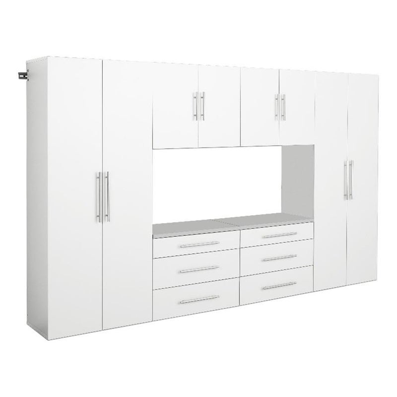 Prepac HangUps 120 Wide Wall Mount Storage Cabinet Set Has 272 Tall 224 Tall Cabinets  224 Tall 3Drawer Units for Garage Bathroom Kitchen or Laundry Set I 120W x 72H x 16D White