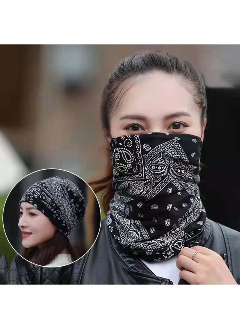Generic Versatile Autumn Winter Twist Scarf Cap No. 6 black cashew nuts 