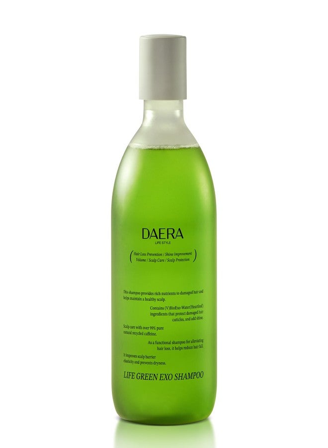 DAERA Life Green Exo Shampoo for Thinning Hair Thickening, 10.24 fl oz, Caffeine Biotin Scalp Deep Cleansing, Volumizing, Natural Heartleaf Extract, Women & Men, All Skin Types - Image 1