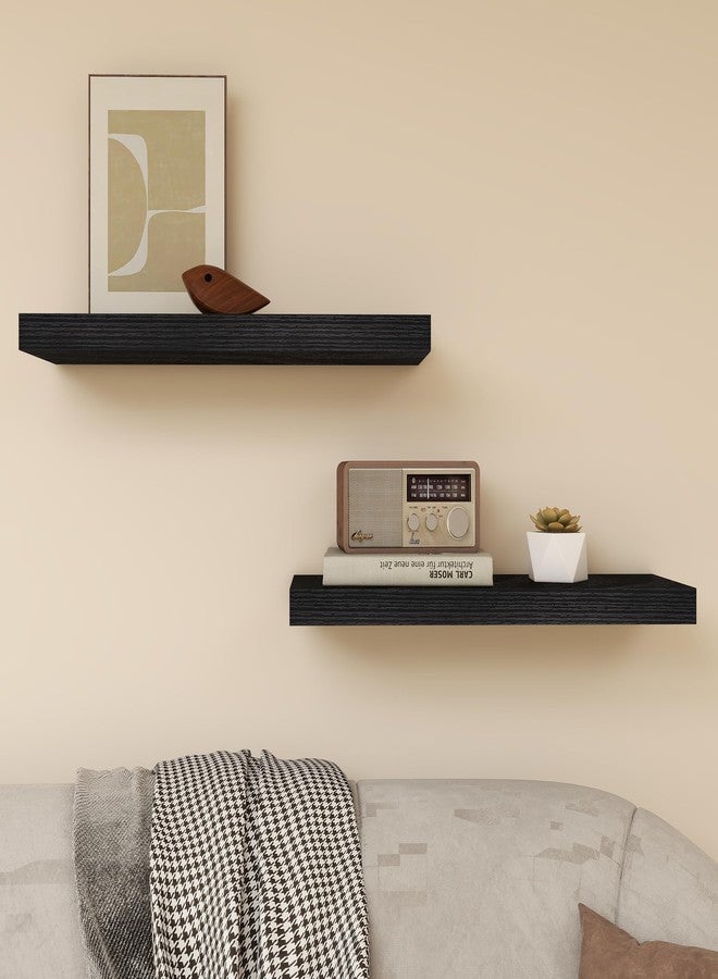Vervida® 24 Inch Floating Shelves | Extra Deep & Thick Heavy-Duty Wall Storage for Bedroom/Living Room | Stylish Modern Design, Easy Install, Hidden Bracket Shelves (2 Pack) - Image 5