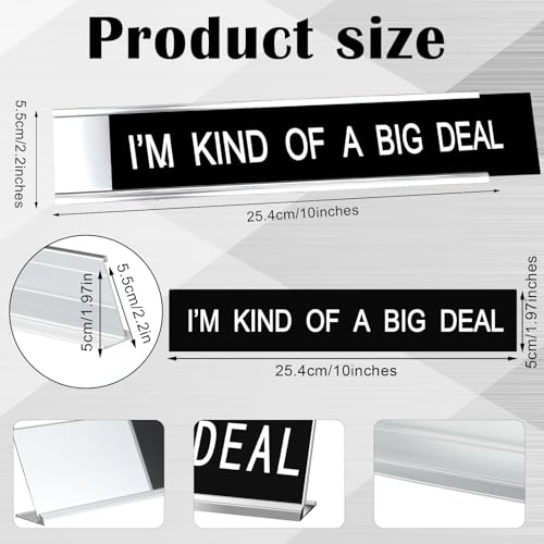 Menkxi Funny Desk Signs for Office Novelty Nameplate Office Decor Black Desk Plaque for Women Men Coworker Gift Home Supply Accessories 10 x 2 InchIm Kind of A Big Deal - Image 3