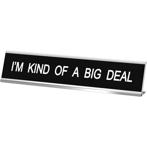 Menkxi Funny Desk Signs for Office Novelty Nameplate Office Decor Black Desk Plaque for Women Men Coworker Gift Home Supply Accessories 10 x 2 InchIm Kind of A Big Deal - Image 1