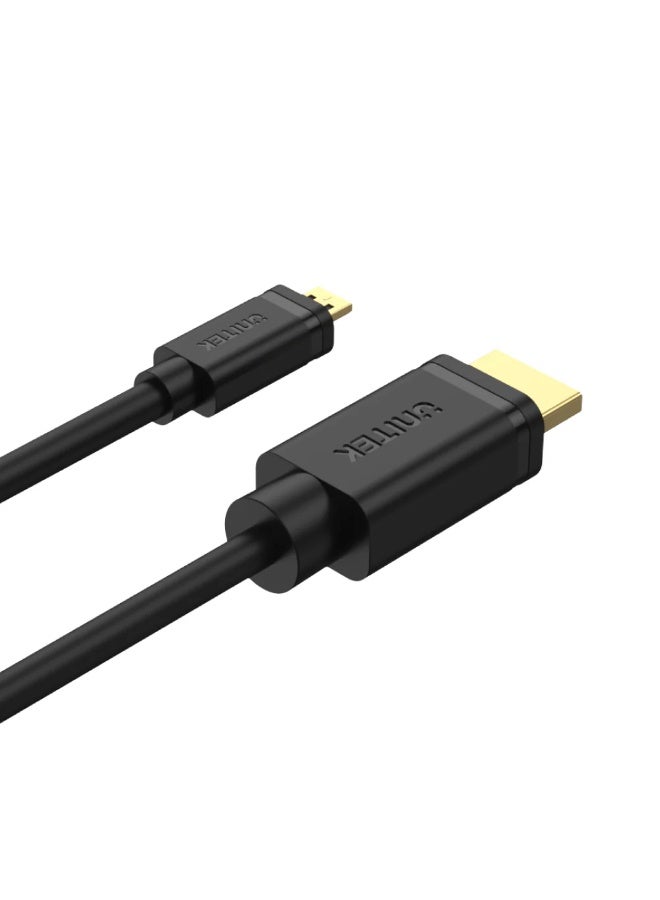 UNITEK كابل Micro HDMI إلى HDMI بدقة 4K و60 هرتز – 18 جيجابت في الثانية، HDR10، HDCP 2.2، 7.1 محيطي، ثنائي الاتجاه - Image 2