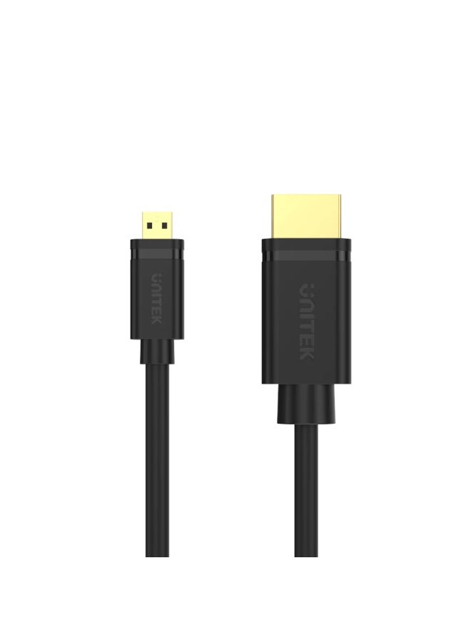 UNITEK كابل Micro HDMI إلى HDMI بدقة 4K و60 هرتز – 18 جيجابت في الثانية، HDR10، HDCP 2.2، 7.1 محيطي، ثنائي الاتجاه - Image 3