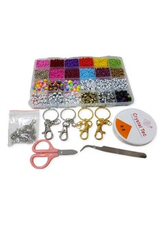 Various shapes and colors of beads for making bracelets and necklaces in an easy, handmade way, with multiple options, including keychains.