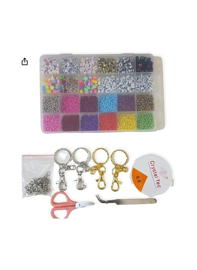 Generic - Various shapes and colors of beads for making bracelets and necklaces in an easy, handmade way, with multiple options, including keychains. - Image 1
