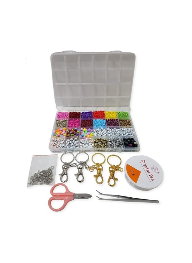 Generic - Various shapes and colors of beads for making bracelets and necklaces in an easy, handmade way, with multiple options, including keychains. - Image 1