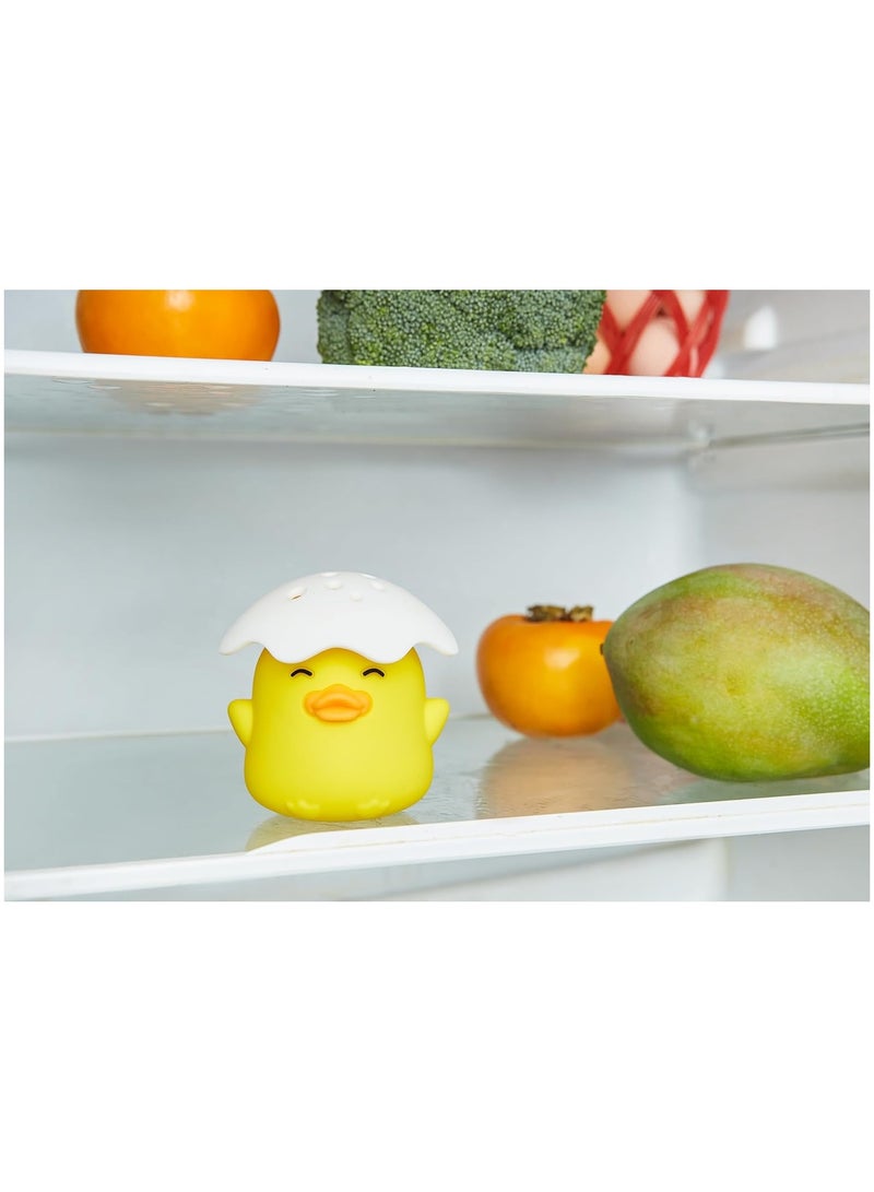 Duck Refrigerator Baking Soda Deodorizer Holder, Refrigerator Odor Absorber Refrigerator Odor Eliminator, Can Absorb Odor, Food Grade Refrigerator Odor Eliminator (Yellow）