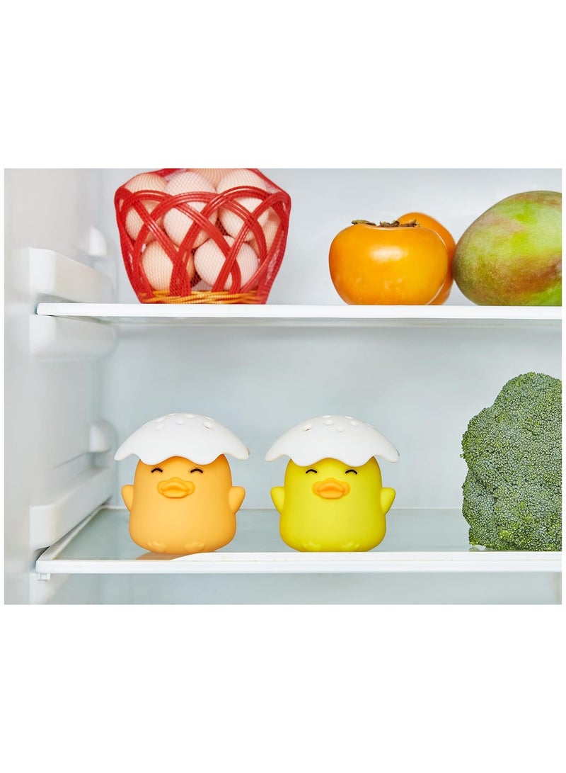 Duck Refrigerator Baking Soda Deodorizer Holder, Refrigerator Odor Absorber Refrigerator Odor Eliminator, Can Absorb Odor, Food Grade Refrigerator Odor Eliminator (Yellow）