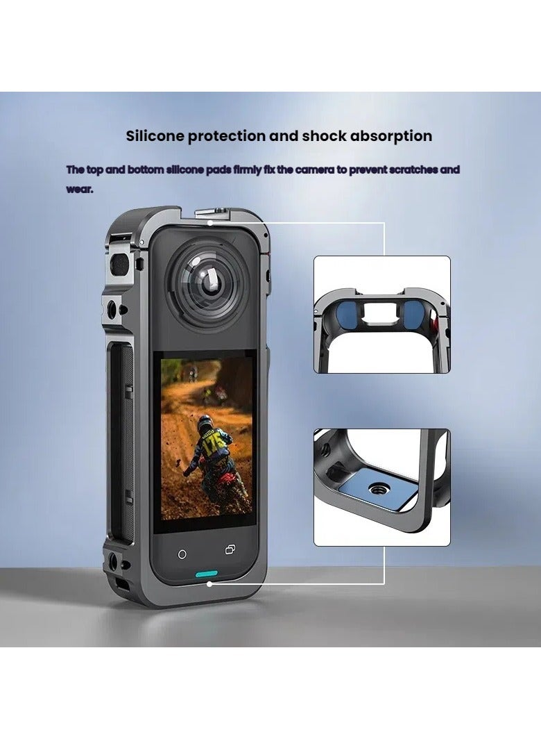 General Insta 360 X5 Professional Protection Expansion, Aluminium Multifunctional Rabbit Cage + Quick Release Interface + Acoustic Noise Reduction, Unlocking a New Approach to Panoramic Shooting  - Image 3