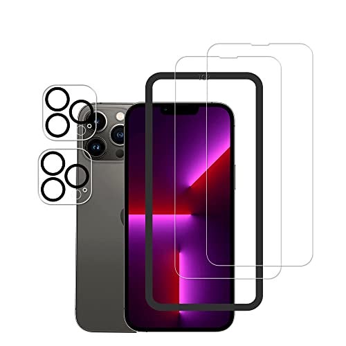 HKKAIS Easy Alignment Frame Designed For iPhone 13 Pro 61 inch Tempered Glass Screen Protector 2Pack Camera Lens Protector Film 2Pack - Image 1