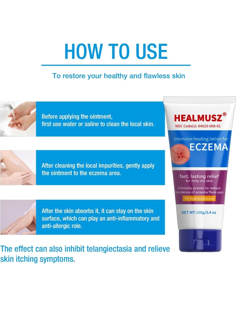 100g Eczema Cream Anti Itch Cream for Eczema Prone and Dry Skin Relief for Itching Redness Flaking and Irritated Maximum Strength Eczema Relief Cream