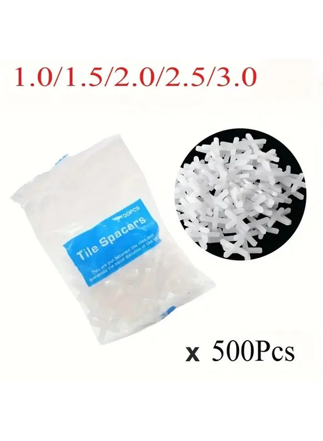 500pcs 2 0mm Cross Tile Spacers Reusable Ceramic Tiler Leveling System For Wall Floor - Image 1