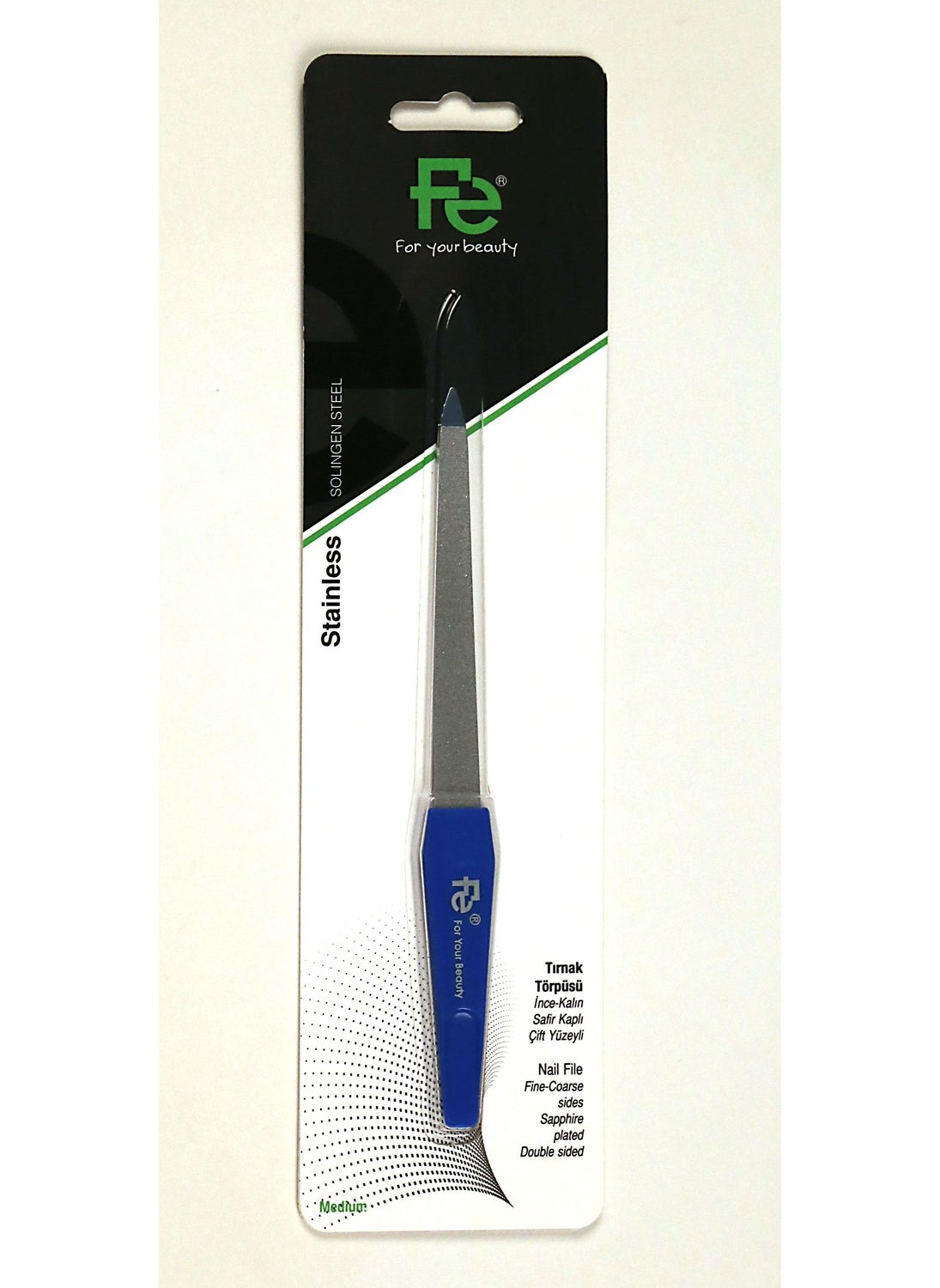 Fe Nail File Medium Size Blue 