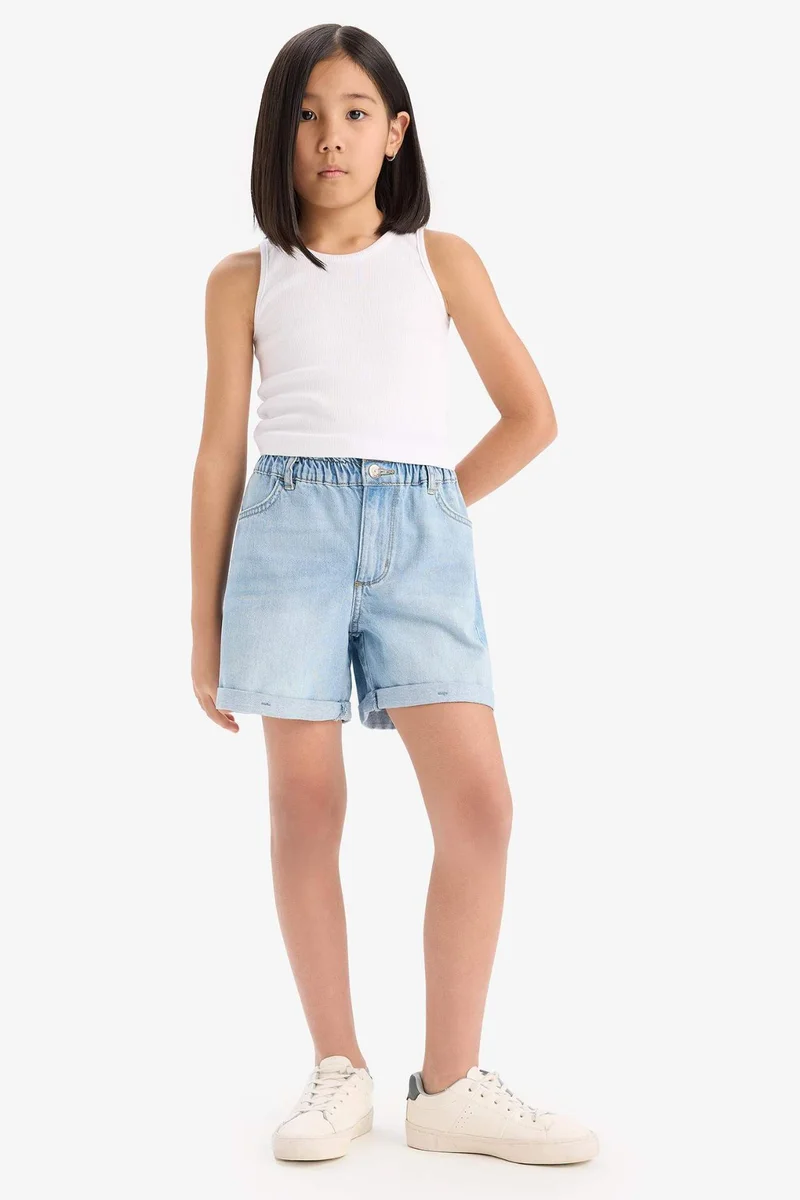 Defacto Girl Paperbag Denim Shorts