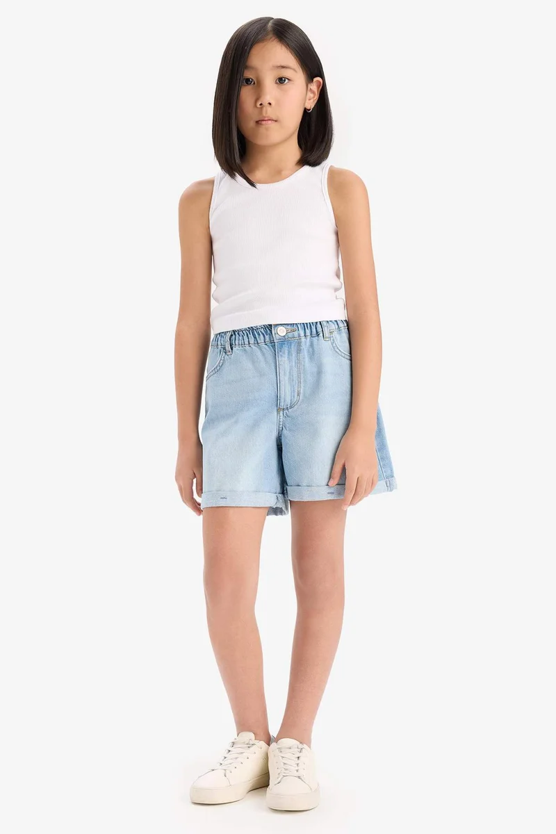 Defacto Girl Paperbag Denim Shorts