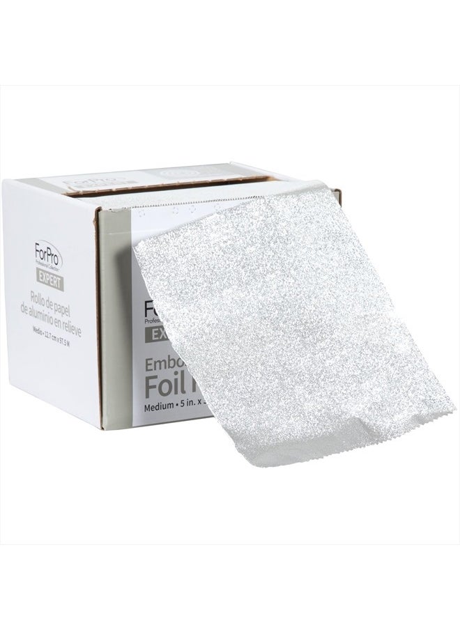 ForPro Professional Collection Expert Embossed Aluminum Foil Roll, 320 Ft Hair Foils for Color Application and Highlighting Services, Silver, Medium, 5W  - Image 2
