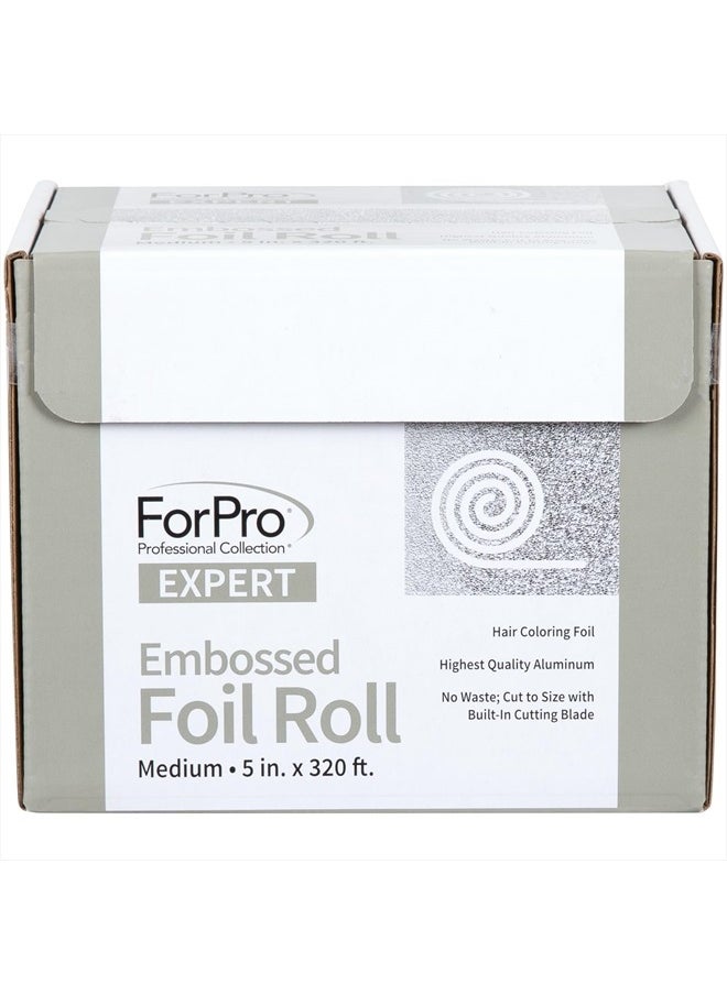ForPro Professional Collection Expert Embossed Aluminum Foil Roll, 320 Ft Hair Foils for Color Application and Highlighting Services, Silver, Medium, 5W  - Image 3