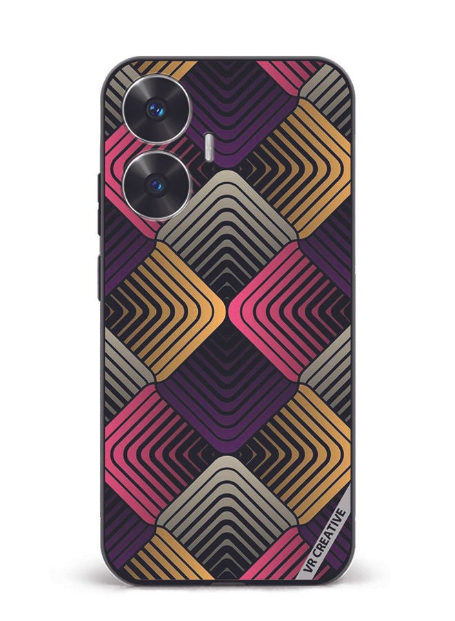VR CREATIVE Protective Case Cover For Realme C55 Abstract 2 Design Multicolour - Image 1