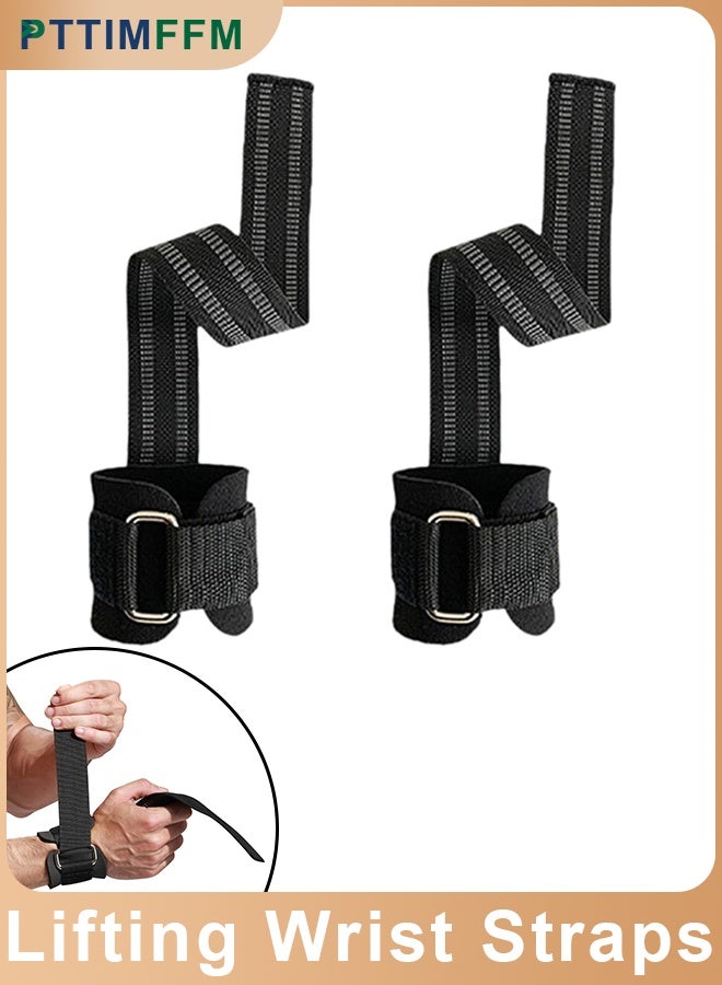 PTTIMFFM Weight Lifting Wrist Straps for Gym, Anti-Slip Lifting Straps with Wrist Protection for Deadlifts, Strength Training, Bodybuilding & Powerlifting - Image 1