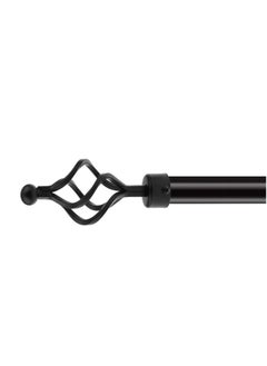 Adjustable Single Curtain Pole Black 2 Meter 100cm to 200cm