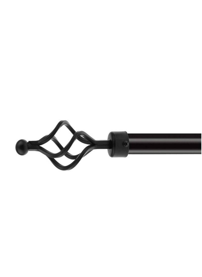 Generic - Adjustable Single Curtain Pole Black 2 Meter 100cm to 200cm - Image 1