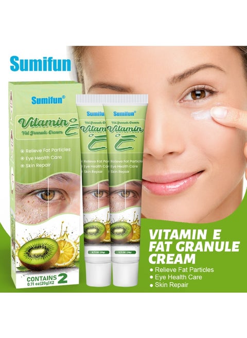 2-Pcs Vitamin E Fat Granules Cream 20g,Effective Removal of Fat Particles,Eye Health Support