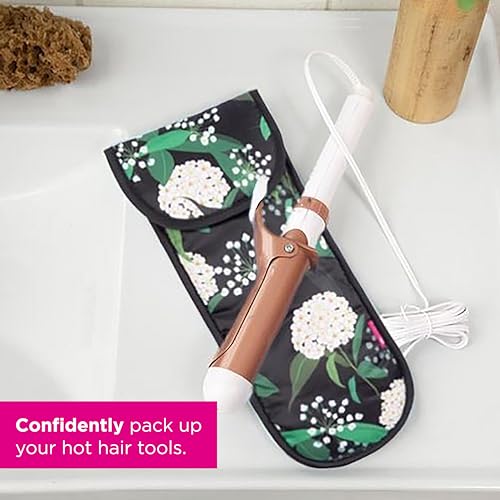 Miamica “Good Hair Day” Heat-Resistant Hair Tool Bag with Secure Closure, Black/Rose Gold, 5.5” x 13” x .5” – Store Flat Iron, Curling Iron, & More When Traveling - Image 4