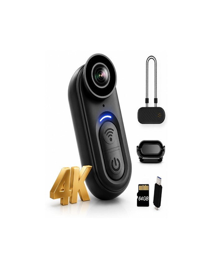 SixBondsCam 4K Mini Body Camera with Stabilization, Wearable POV Action Cam with 64GB Storage, Magnetic Hands-Free Recording for Cycling, Travel, Work, Daily Vlogging - Image 1