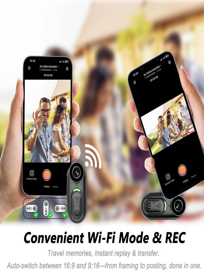 SixBondsCam 4K Mini Body Camera with Stabilization, Wearable POV Action Cam with 64GB Storage, Magnetic Hands-Free Recording for Cycling, Travel, Work, Daily Vlogging - Image 3