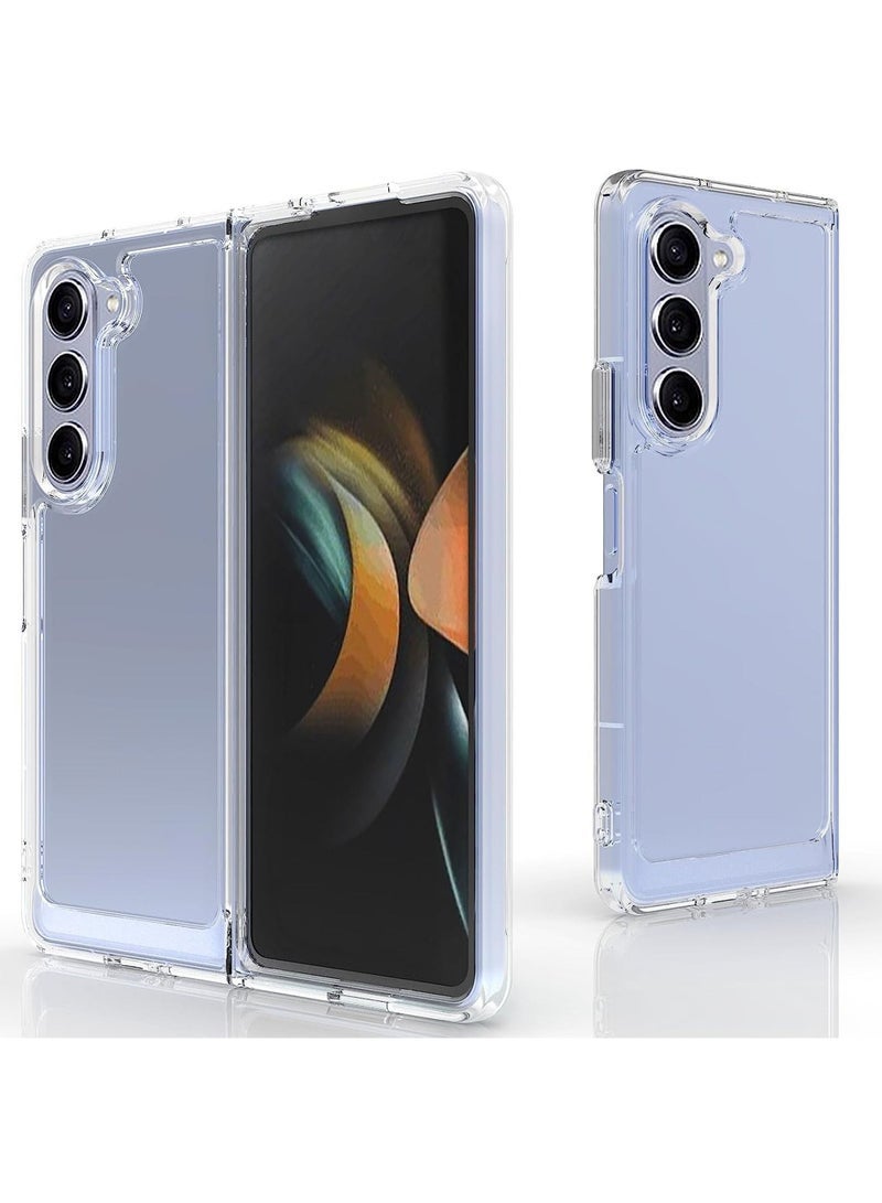 Captaintech Samsung Galaxy Z-Fold-5 Case Clear Transparent Unisex Women Men Back Protective Cell Phone Cover  - Image 1