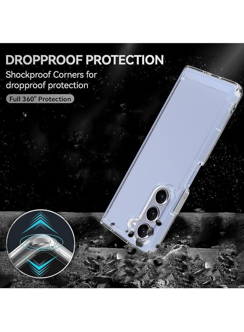 Captaintech Samsung Galaxy Z-Fold-5 Case Clear Transparent Unisex Women Men Back Protective Cell Phone Cover  - Image 3
