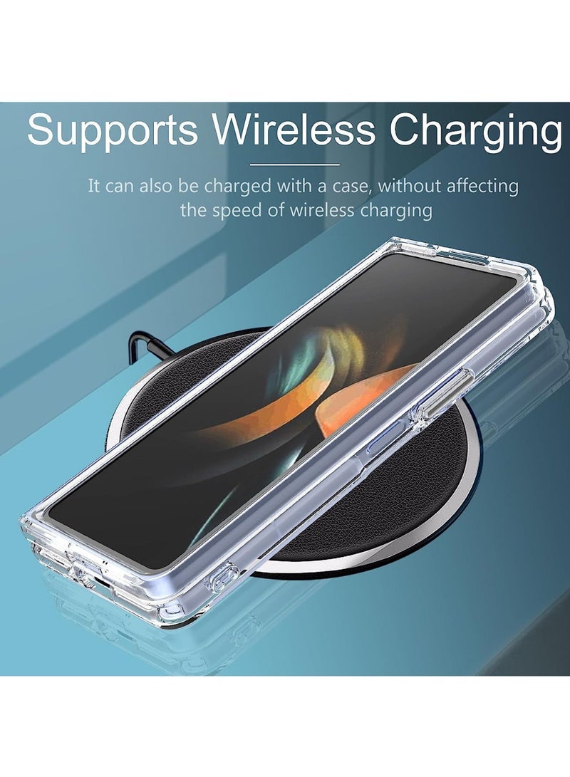 Captaintech Samsung Galaxy Z-Fold-5 Case Clear Transparent Unisex Women Men Back Protective Cell Phone Cover  - Image 4