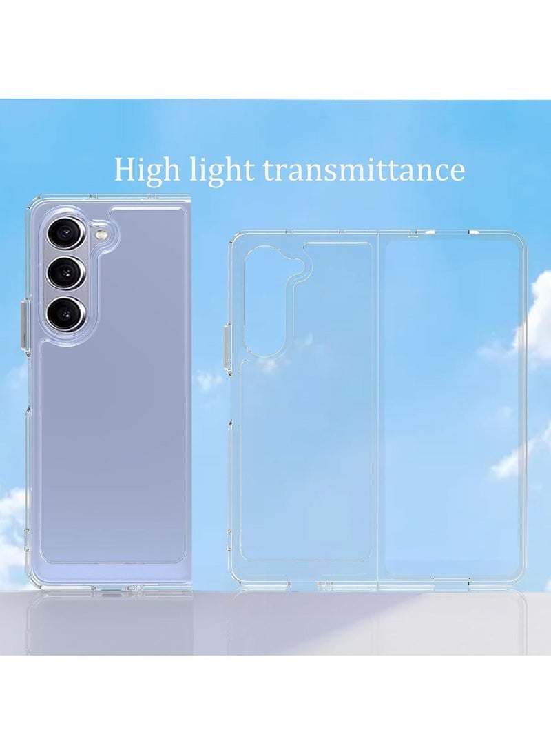 Captaintech Samsung Galaxy Z-Fold-5 Case Clear Transparent Unisex Women Men Back Protective Cell Phone Cover  - Image 5