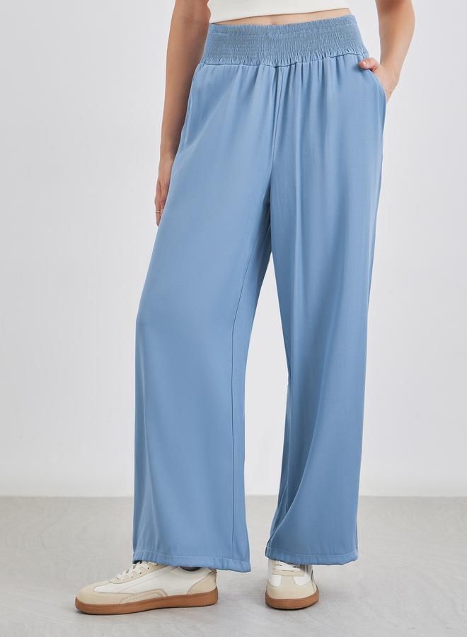 ستايلي بنطلون جينز واسع الساق بخصر مطاطي - Image 2