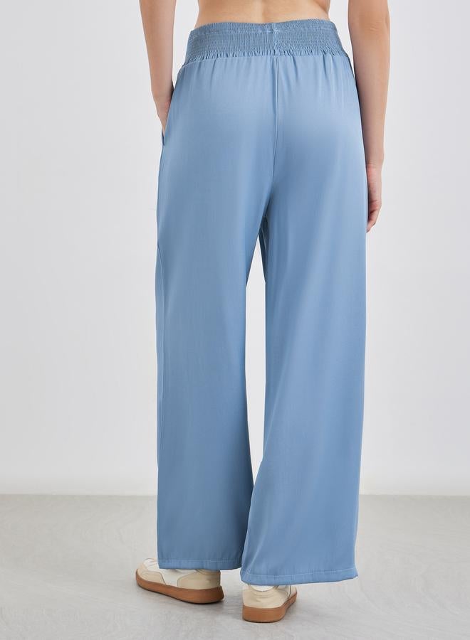 ستايلي بنطلون جينز واسع الساق بخصر مطاطي - Image 4