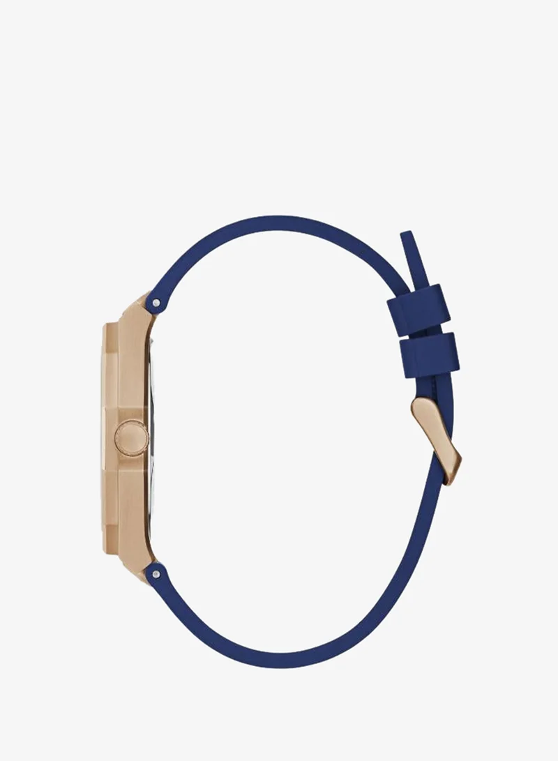 Guess  Mens Blue Rose Gold Tone Analog Watch for Men | Best Price UAE