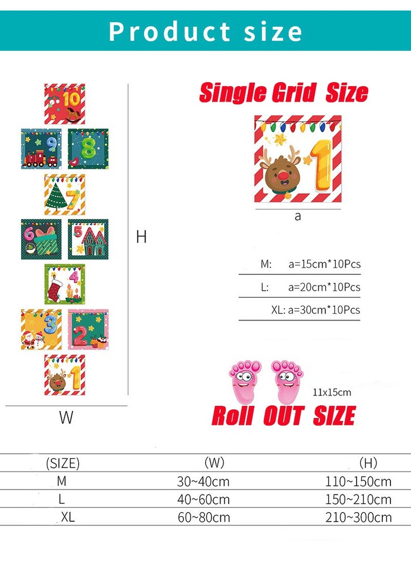 JiuAn 10 Number Footprint Floor Sticker Puzzle Games Number Hopscotch Sticker Floor Decals Lattice Floor Sticker For Kids  - Image 2