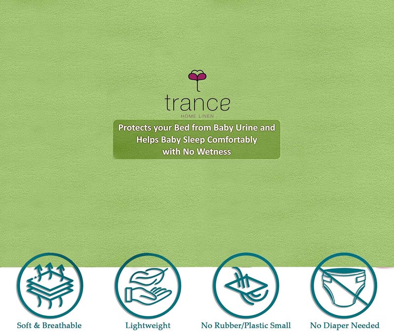 Trance Quick Dry - Soft Bed Protector Waterproof Baby Cot Sheet - (Small-70x50 cm,Pista Green) - Image 3